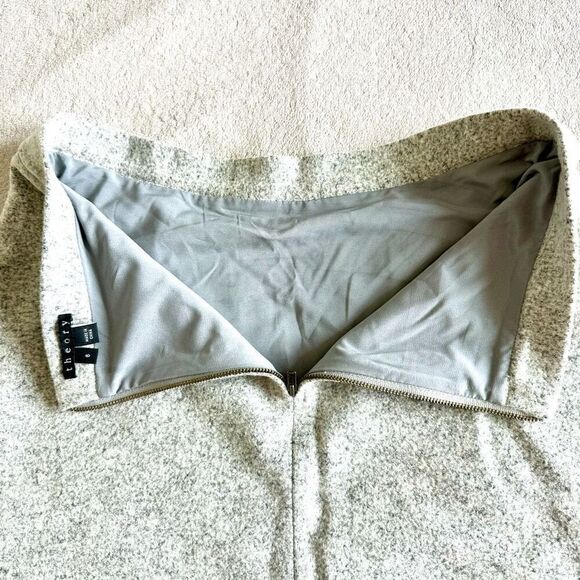 NWOT Theory Heather Grey Wool Mini Skirt - Picture 7 of 11